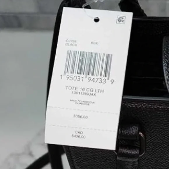 NEW! COACH Unisex Tote 16 In Crossgrain Leather Shoulder Bag Crossbody Black - Picture 15 of 16